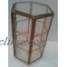 Vintage Octogon Brass And Glass Miniature Display Cabinet On Lucite Stand   113199495086